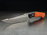 Begg Knives Alligator Orange & Black G10 14C28N Fixed Blade Knife w/ Sheath 049
