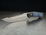 Begg Knives Alligator Blue & Black G10 14C28N Fixed Blade Knife w/ Sheath 051