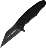 Blackhawk Be-Wharned Linerlock A/O Black G10 Folding D2 Steel Knife 15BW201BK