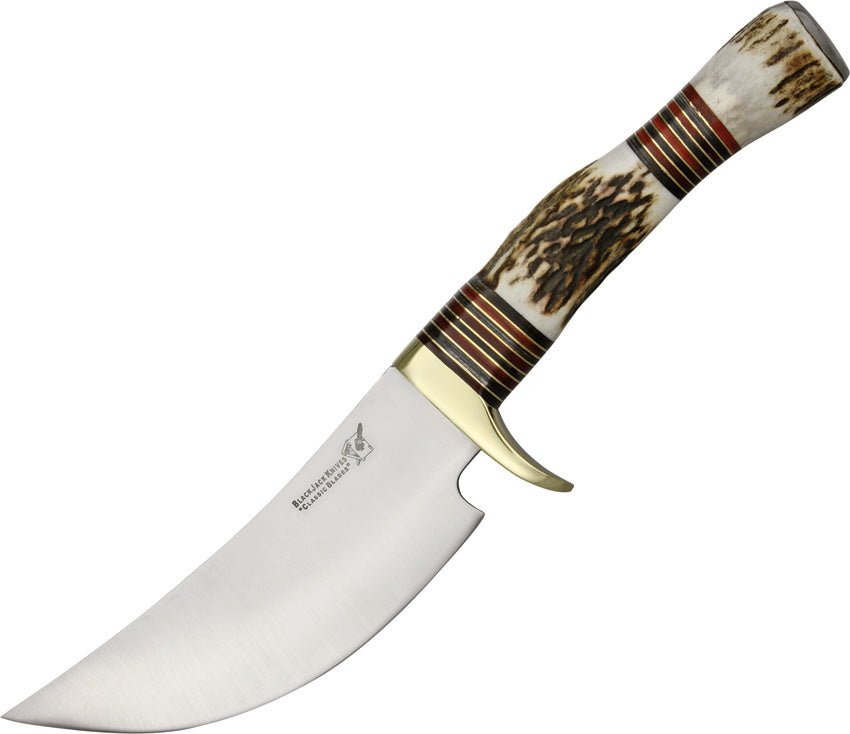 Blackjack International Obadiah Skinner Stag Bone Hunting Knife w/ She Atlantic Knife Company