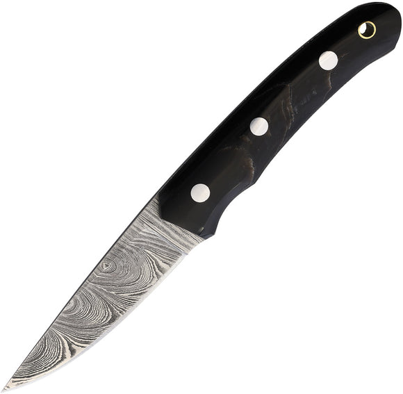 BenJahmin Knives Damascus Black Buffalo Horn Damascus Fixed Blade Knife 003