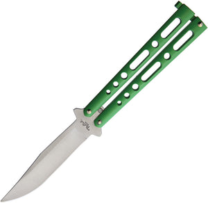 Benchmark 9.13" Balisong Green Handle Knife (Butterfly) 010