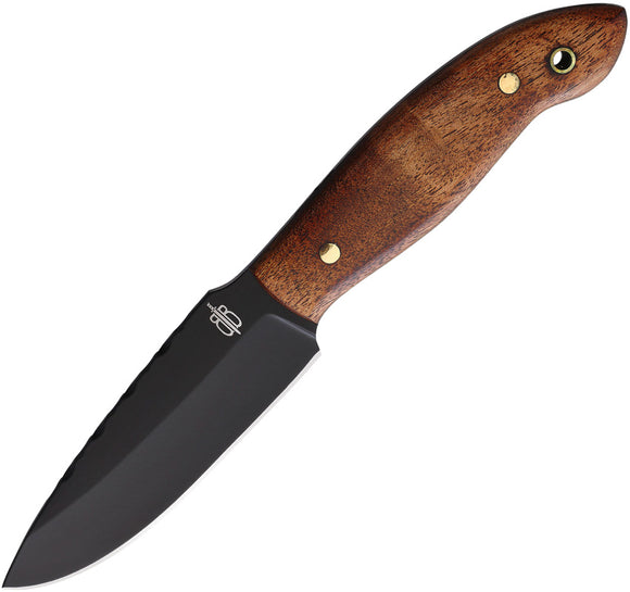 BucknBear Tactical Hunter Fixed Blade Knife Brown Wood Tanto Point 139790