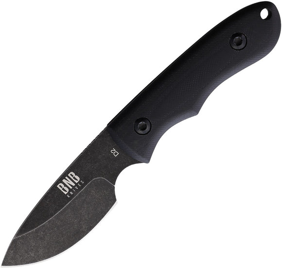 BucknBear Tac Hunter Fixed Blade Knife Black G10 D2 Steel Drop Point 15252TC