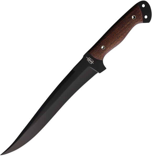 BucknBear Fisherman Fixed Blade Fillet Knife Brown Wood Stainless Clip Pt 24115