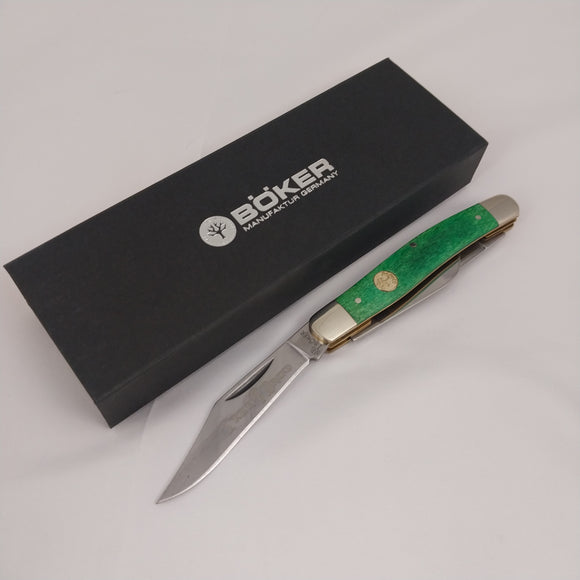 Boker Tree Brand Stockman Lime Green Smooth Bone Folding Pocket Knife 110711