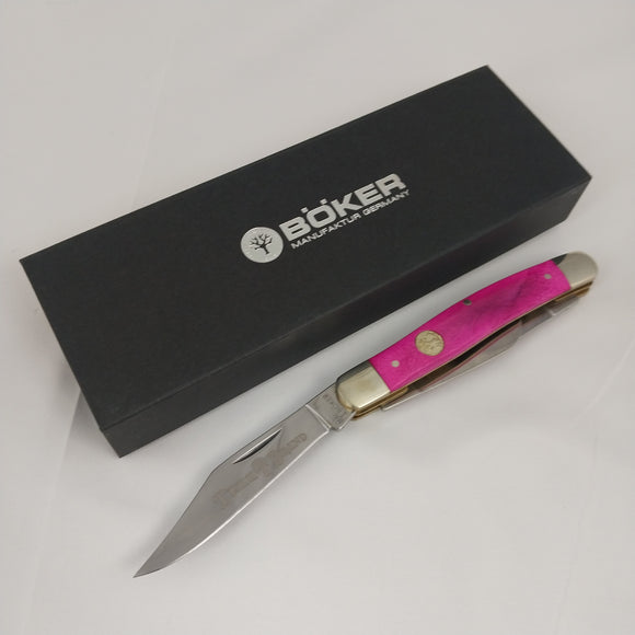 Boker Tree Brand Stockman Purple Smooth Bone Folding Pocket Knife 110713
