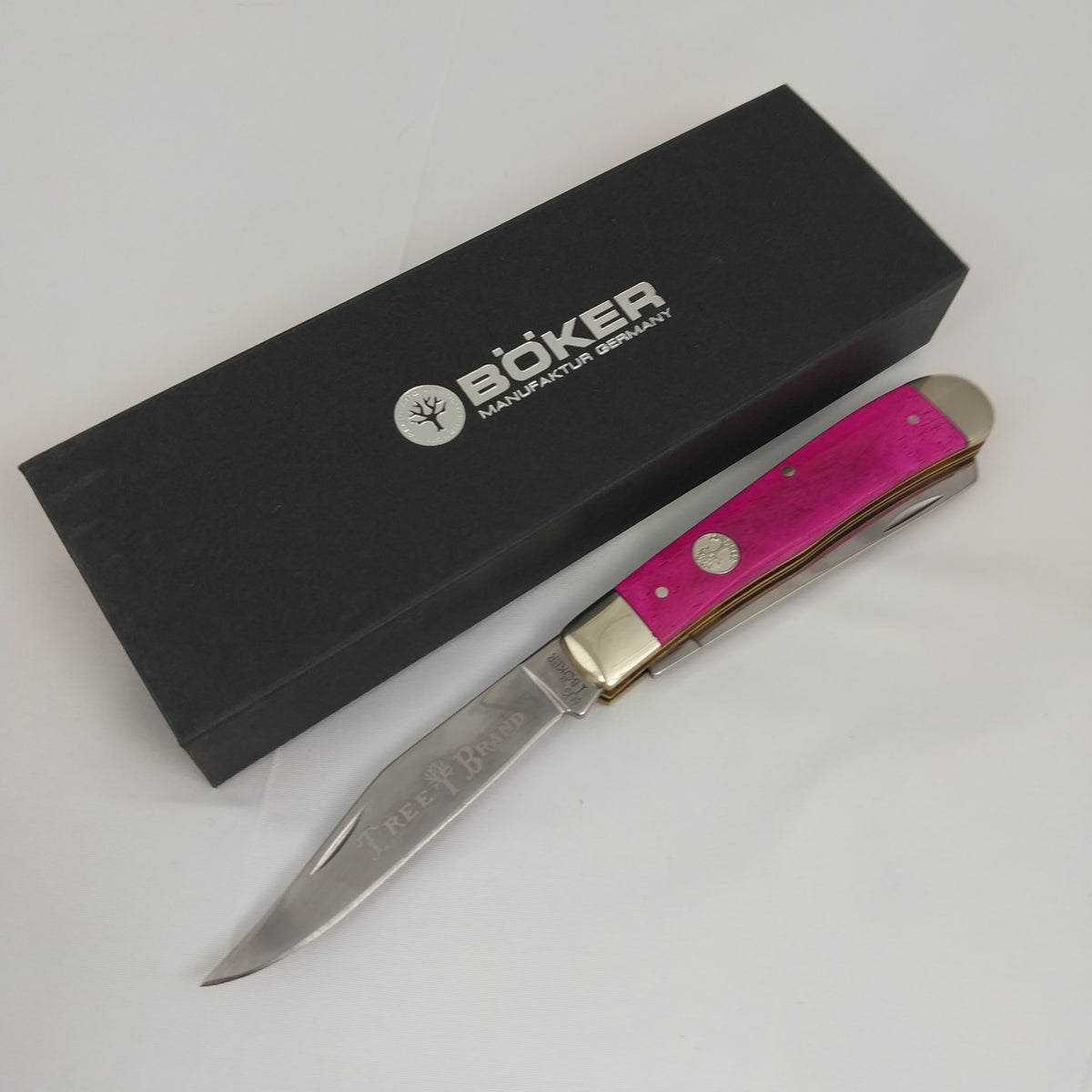 Boker Tree Brand Trapper Purple Smooth Bone Folding Pocket Knife