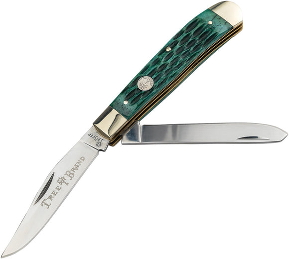 Boker Traditional Series 2.0 Tree Brand Trapper Green Bone Pocket Knife 110831