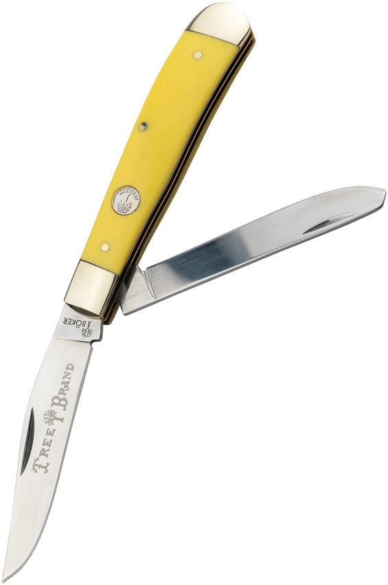 Boker Traditional Series 2.0 Trapper Yellow Delrin Folding D2 Pocket Knife 110834