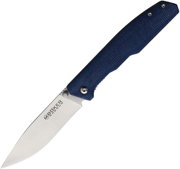 Boker Magnum Deep Blue Linerlock Blue Micarta Folding 440A Pocket Knife M01SC714