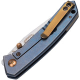 Boker Plus Canoe Pocket Knife Framelock Blue Titanium Folding CPM-S35VN P01BO494