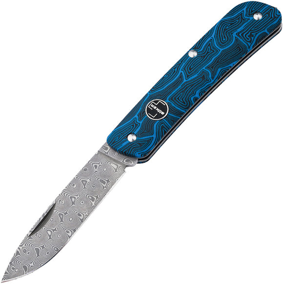 Boker Plus Tech Tool Slip Joint Blue & Black Folding Damascus Knife P01BO559DAM