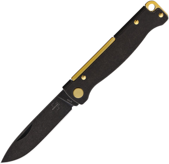 Boker Plus Atlas Slip Joint Black Stainless Folding 12C27 Sandvik Knife P01BO859