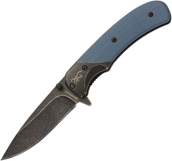 Browning The Range Blue G10 Linerlock A/O Assisted Open Folding Knife 0365