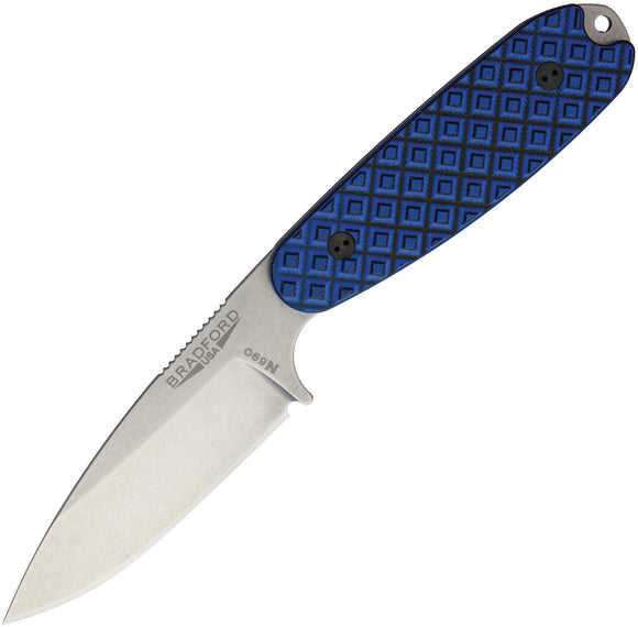 Bradford Knives Guardian 3.5 Sabre Blue G10 Bohler N690 Knife w/ Sheath 35S013