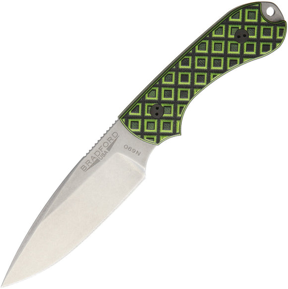 Bradford Knives Guardian 3 Toxic Green & Black G10 Bohler N690 Knife 3FE010