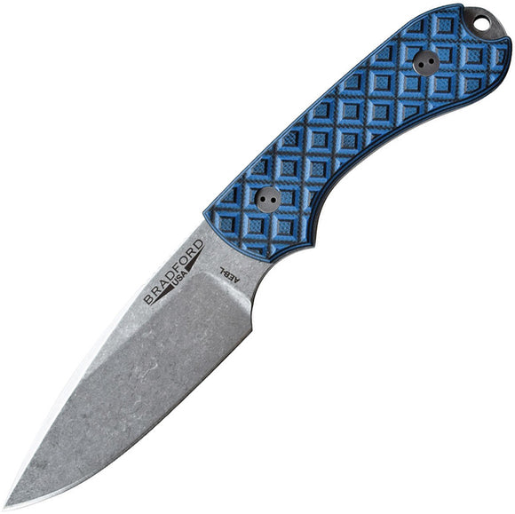 Bradford Knives Guardian 3 Black & Blue Micarta Knife w/ AEB-L Steel 3FE013A
