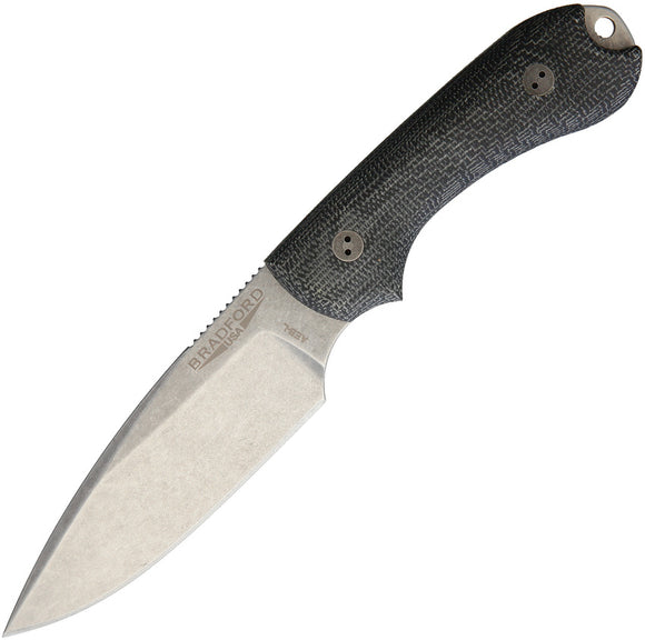 Bradford Knives Guardian 3D Black Micarta AEB-L Knife w/ Belt Sheath 3FE101A