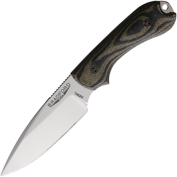 Bradford Knives Guardian 3 HP Camo Micarta Stainless Steel Fixed Blade Knife w/ Leather Sheath 3FE109HP