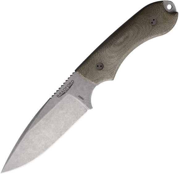 Bradford Knives Guardian 4.2 Green Micarta Bohler N690 Fixed Blade Knife 42FE102