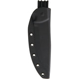 TOPS 10" Brakimo Fixed Scandi Grind 1095HC Steel Blade Green Canvas Handle Knife Sheath