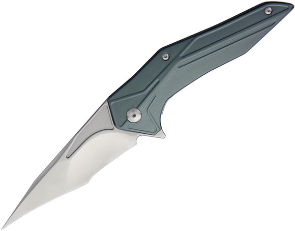 Brous Blades Tyrant Gray Linerlock Satin D2 Tanto Folding Pocket Knife 242