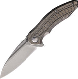 Brous Blades Bionic 3.0 Framelock Gray Titanium Folding D2 Pocket Knife 274