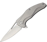 Brous Blades The Exo Linerlock Satin Folding Blade Titanium Handle Knife 90