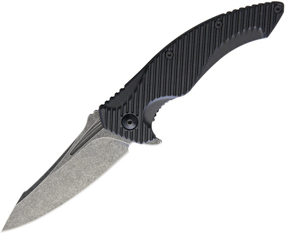 Brous Blades T4 Linerlock Black Acid Wash D2 Tool Folding Pocket Knife M004A