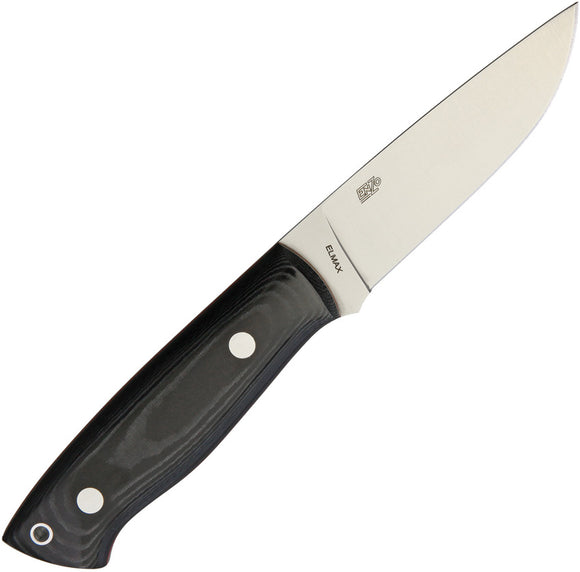 BRISA EnZo Badger Black Micarta Elmax Steel Fixed Blade Knife w/ Sheath I2090