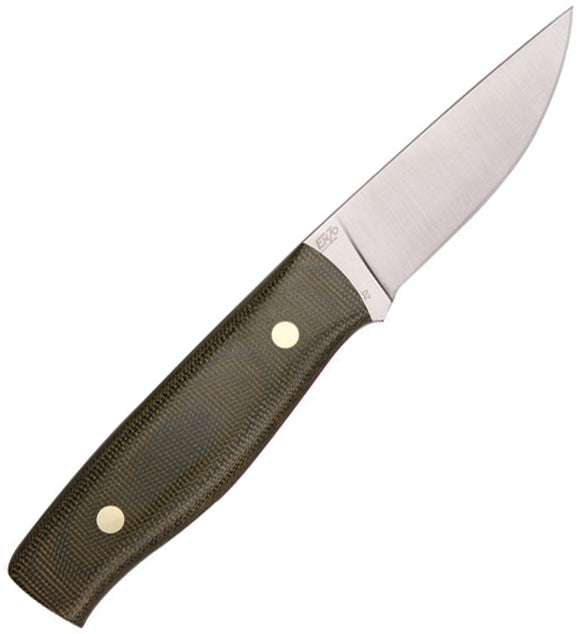 BRISA EnZo Elver 85 Green D2 Steel Fixed Blade Knife w/ Ox Leather Sheath I2205