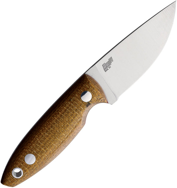 BRISA Scara 60 Fixed Blade Knife Mustard Micarta RWL-34 Steel Clip Point 23305