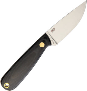 BRISA EnZo 6.13" Necker 70 Black Micarta Fixed Blade Knife w/ Belt Sheath I9803