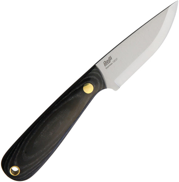 BRISA EnZo Necker 70 Black Micarta 12C27 Scandi Fixed Blade Knife Sheath 9806