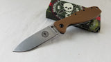 ESEE Zancudo Mosquito Framelock Folding Blade Coyote Brown Handle Knife R1CB