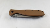 ESEE Zancudo Mosquito Framelock Folding Blade Coyote Brown Handle Knife R1CB