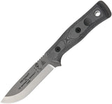 TOPS BOB Hunter Tumble Finish Fixed Blade Gray Canvas Handle Knife