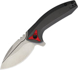 Bladerunners Systems BRS Grey & Red Apache Framelock Folding Knife 002g