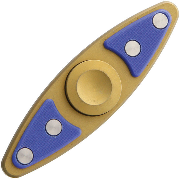 Bastion Small Blue G10 Gold Titanium Hand Spinner Top Ceramic Ball Fidget 206