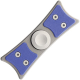 Bastion Large Blue G10 Silver Titanium Hand Spinner Top Ceramic Ball Fidget 207L