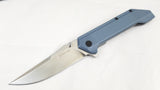 Bastion Stryker Framelock Slate Blue Handle Plain Folding Knife 2411