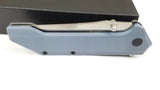 Bastion Stryker Framelock Slate Blue Handle Plain Folding Knife 2411