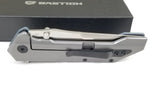Bastion Stryker Framelock Slate Blue Handle Plain Folding Knife 2411