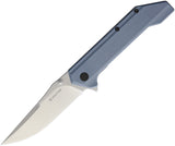 Bastion Stryker Framelock Slate Blue Handle Plain Folding Knife 2411