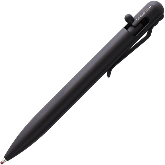 Bastion EDC Black Titanium Bolt Action Writing Pen w/ Pocket Clip 248B