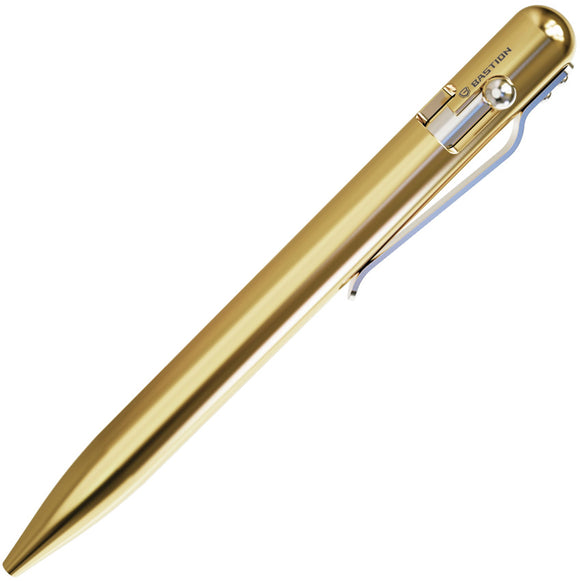 Bastion EDC CNC Milled Brass Bolt Action Writing Pen w/ Pocket Clip 251
