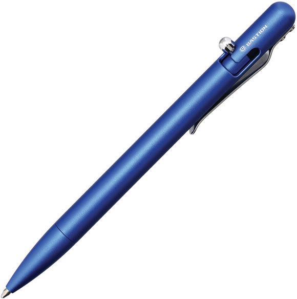 Bastion Slim Bolt Action Blue Aluminum Retractable Ball Point Pen 256BL