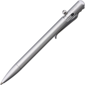 Bastion Slim Bolt Action Grey Aluminum Retractable Ball Point Pen 256S