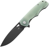 Bestech Knives Airstream Pocket Knife Linerlock Jade G10 Folding Gray D2 47J